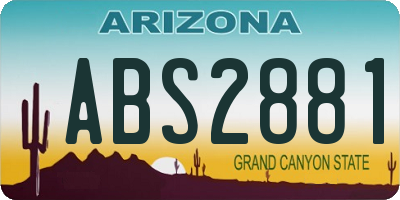AZ license plate ABS2881