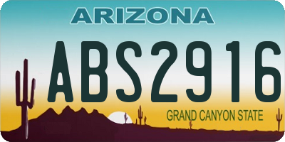 AZ license plate ABS2916