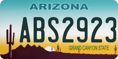 AZ license plate ABS2923