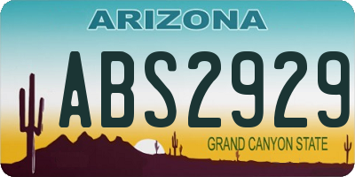 AZ license plate ABS2929