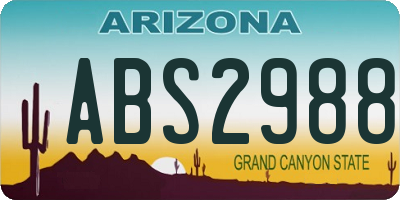 AZ license plate ABS2988