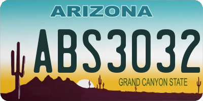 AZ license plate ABS3032