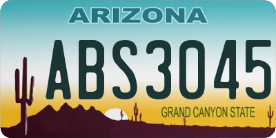 AZ license plate ABS3045