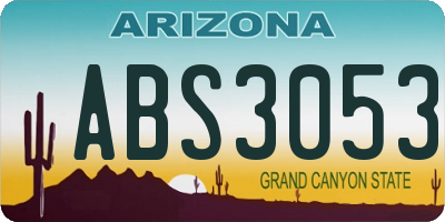 AZ license plate ABS3053