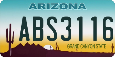 AZ license plate ABS3116