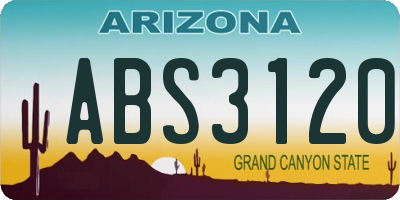 AZ license plate ABS3120