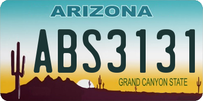 AZ license plate ABS3131