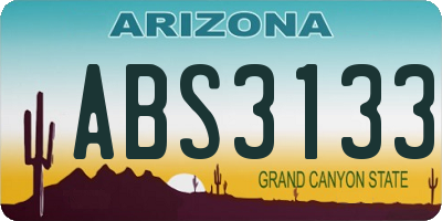 AZ license plate ABS3133