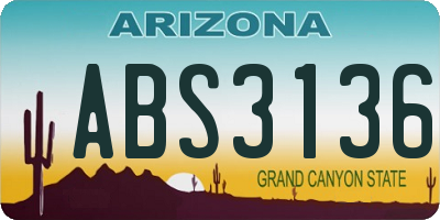 AZ license plate ABS3136