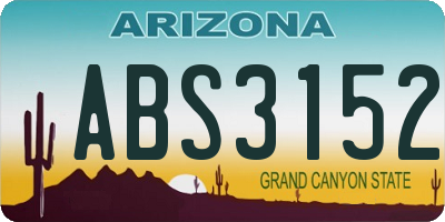 AZ license plate ABS3152