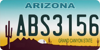 AZ license plate ABS3156
