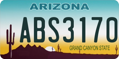 AZ license plate ABS3170