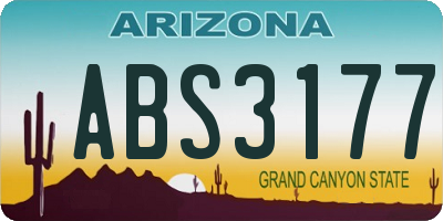 AZ license plate ABS3177