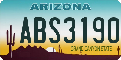 AZ license plate ABS3190