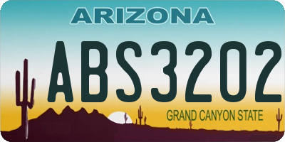 AZ license plate ABS3202