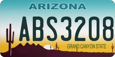 AZ license plate ABS3208