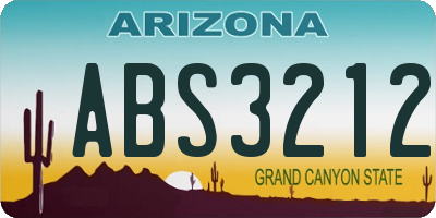 AZ license plate ABS3212