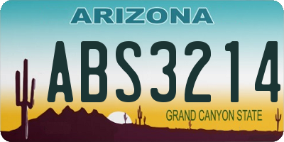 AZ license plate ABS3214