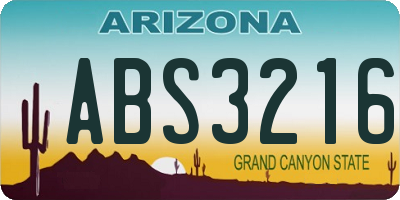AZ license plate ABS3216