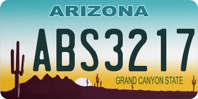AZ license plate ABS3217