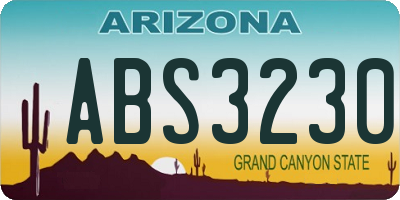 AZ license plate ABS3230