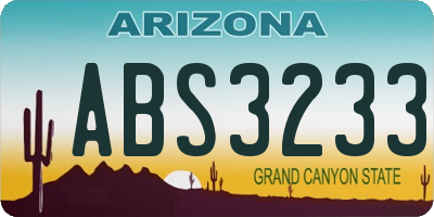 AZ license plate ABS3233