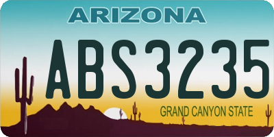 AZ license plate ABS3235