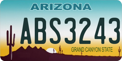 AZ license plate ABS3243