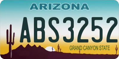 AZ license plate ABS3252