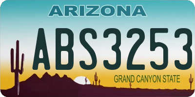 AZ license plate ABS3253