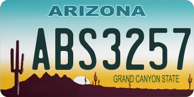 AZ license plate ABS3257