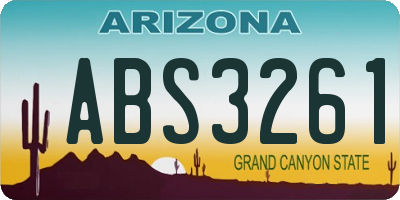 AZ license plate ABS3261