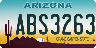 AZ license plate ABS3263