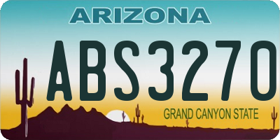AZ license plate ABS3270
