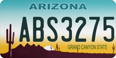 AZ license plate ABS3275