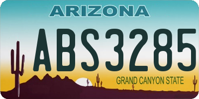 AZ license plate ABS3285