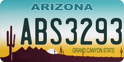 AZ license plate ABS3293