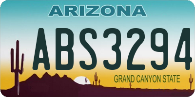 AZ license plate ABS3294
