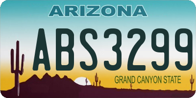 AZ license plate ABS3299