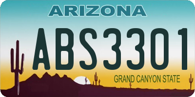 AZ license plate ABS3301
