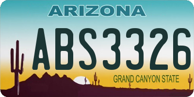 AZ license plate ABS3326