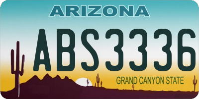 AZ license plate ABS3336