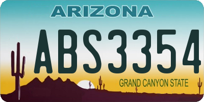 AZ license plate ABS3354