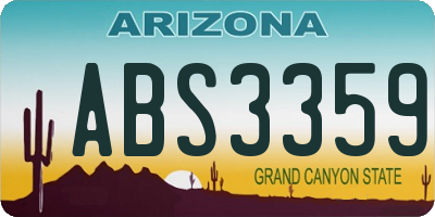 AZ license plate ABS3359