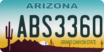 AZ license plate ABS3360