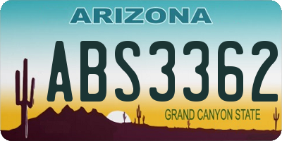 AZ license plate ABS3362