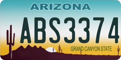AZ license plate ABS3374