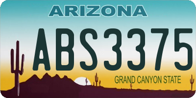 AZ license plate ABS3375