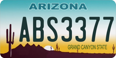 AZ license plate ABS3377