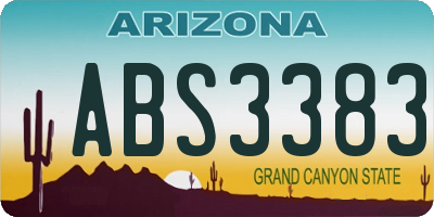 AZ license plate ABS3383